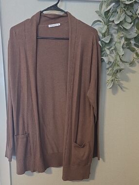 Staccato Brown Open-Front Pocket Cardigan